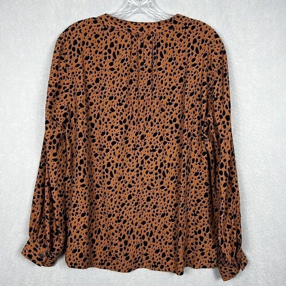 NWOT Gap Top Blouse Small Brown Leopard Print Popover Shirt Pullover - Picture 10 of 10